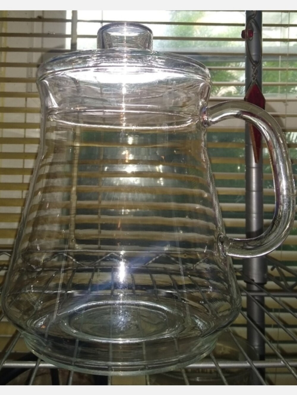 Vintage Clear Glass Teapot with Lid Punch Iced Tea Coffee Lidded Juice Pitcher